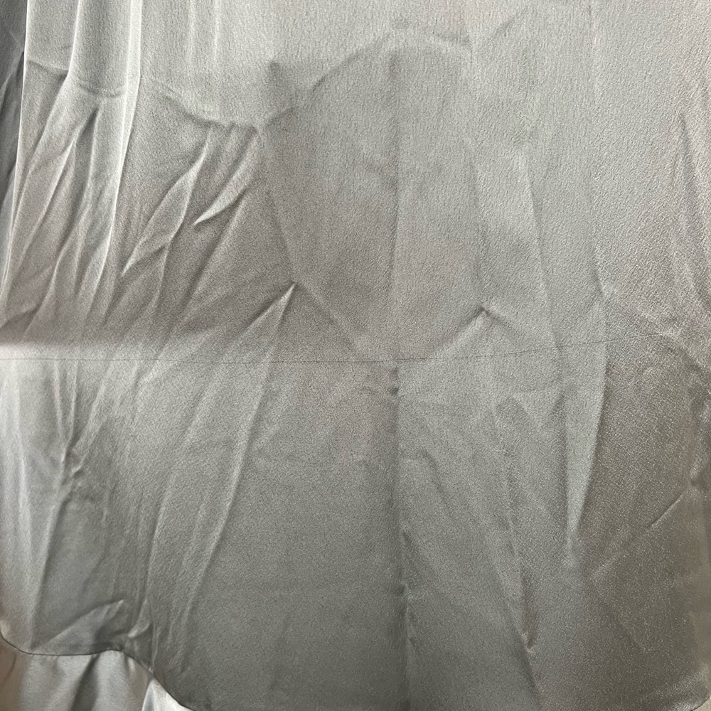 Show Me Your Mumu Reese Ruffle Dress in Silver Sage Luxe Satin size Medium - Picture 9 of 9